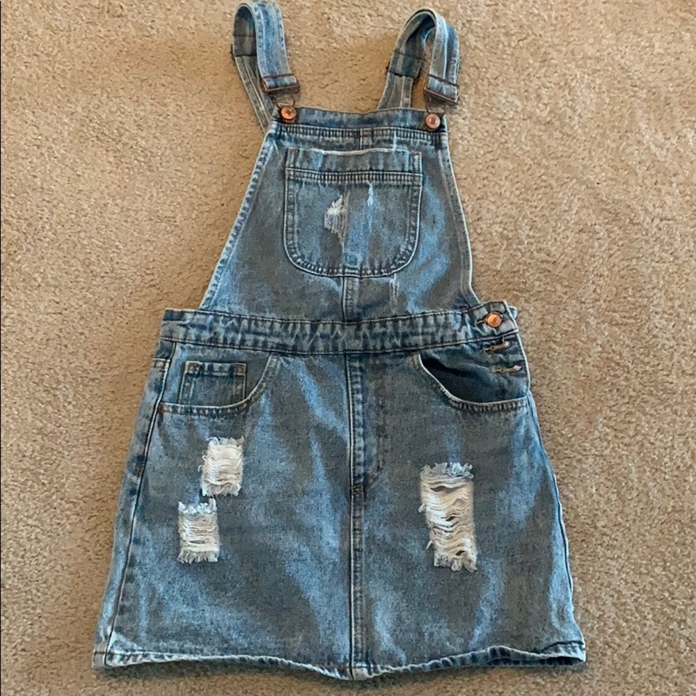 Distressed Overall Skirt